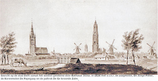 Gezicht op de stad delft 1826