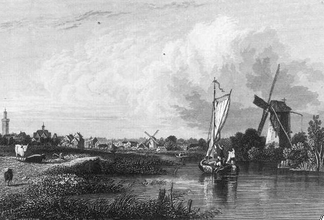 Gezicht op den haag vanaf de delfse vliet 1837